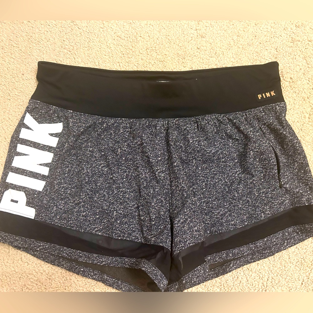 PINK Victoria's Secret Gray and Black Athletic Shorts